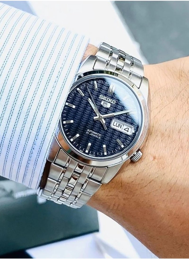 Seiko - 5 Automatic Blue Dial Stainless Steel Men's Watch SNK357K1 - Image 1