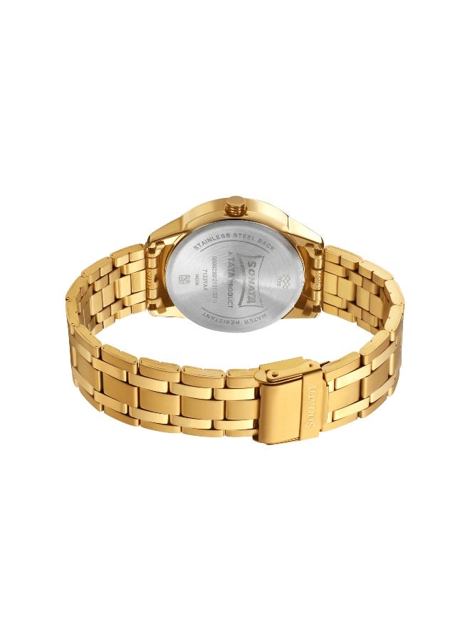 سوناتا Quartz Analog Brown Dial Stainless Steel Strap Watch for Men - Image 4
