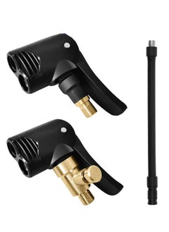 2PCS Dual Head Bike Track Pump Head, Bicycle Tyre Air Pump Valve Adapter Connector for Mountain Bike/Road Bike, Bike Replacement Accessories