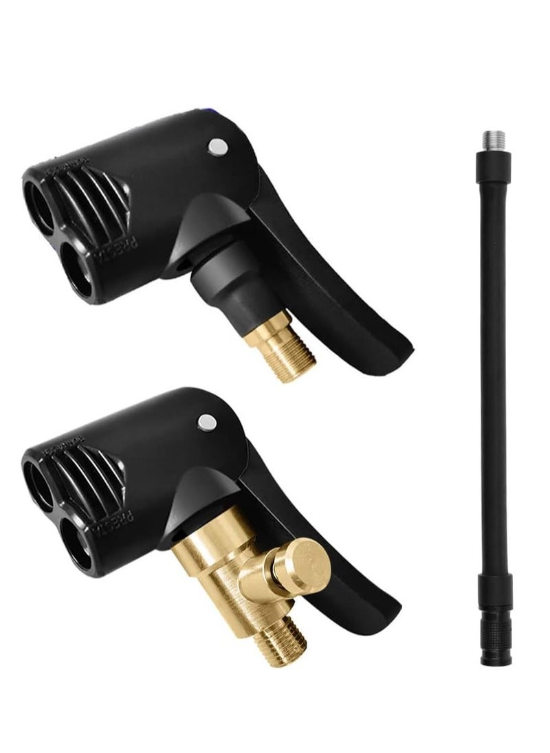 Generic - 2PCS Dual Head Bike Track Pump Head, Bicycle Tyre Air Pump Valve Adapter Connector for Mountain Bike/Road Bike, Bike Replacement Accessories - Image 1