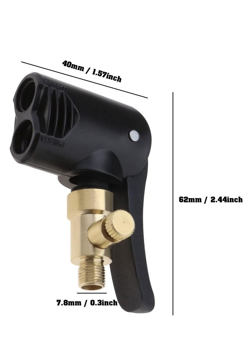 Generic - 2PCS Dual Head Bike Track Pump Head, Bicycle Tyre Air Pump Valve Adapter Connector for Mountain Bike/Road Bike, Bike Replacement Accessories - Image 1