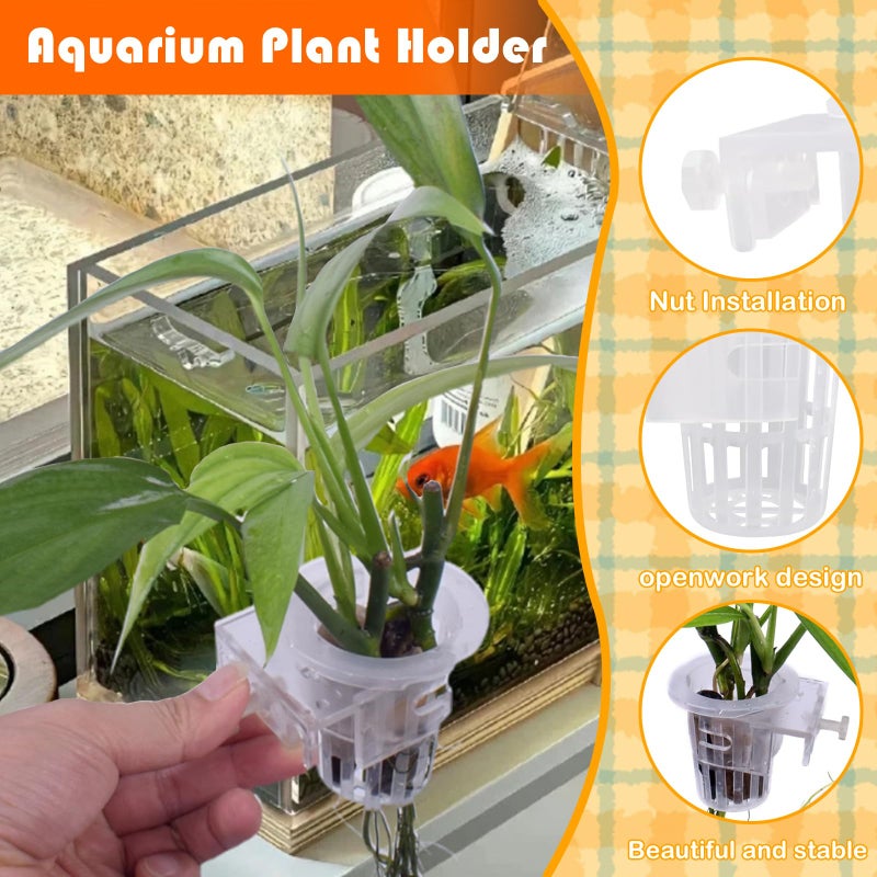 Pcmursal 2 Pack Fish Tank Hanging Plant Pots, Aquarium Plant Holder (Transparent) - Image 3