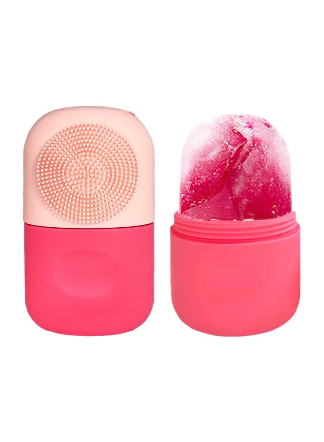 general 2 Pack of Ice Mold for Face, Facial Ice Mold with Cleaning Message Brush,Face Icer Holders for Skin Care Silicone Ice Roller Summer Gift(Pink and Yellow) - Image 1