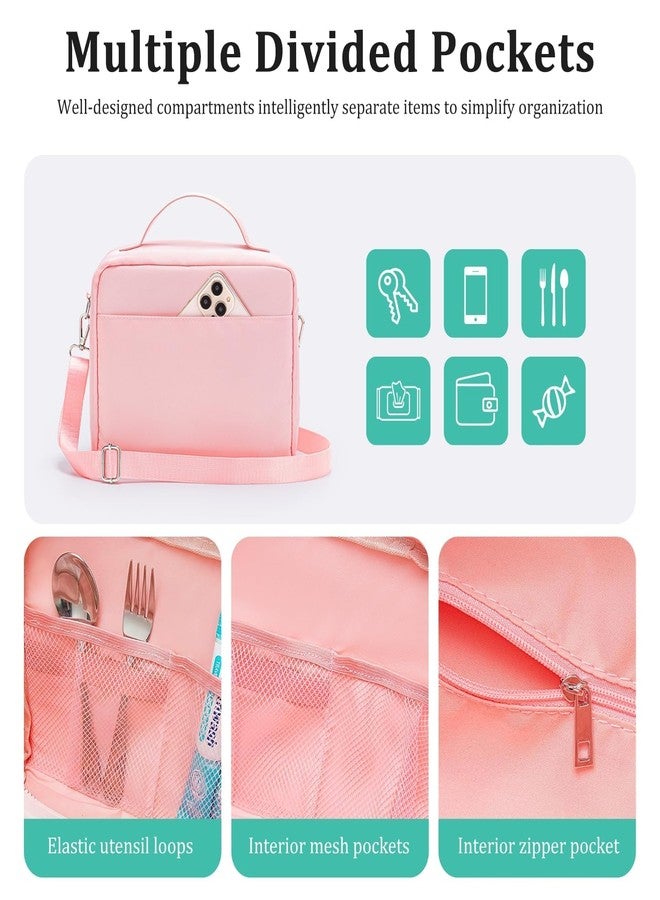 MEXS Reusable Lunch Bag Men Women (Pink) - Image 5