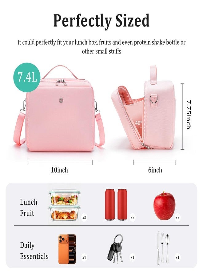 MEXS Reusable Lunch Bag Men Women (Pink) - Image 3