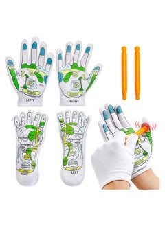 General 4PCS Reflexology Socks & Gloves Tool Set, Hand Spa Reflexology Tool Massage & Foot Massage Strap for Ladies & Men's Fatigue Relief  - Image 1
