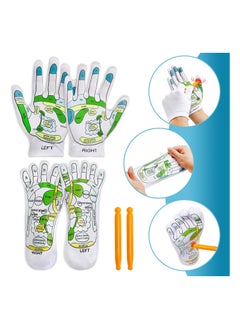 General 4PCS Reflexology Socks & Gloves Tool Set, Hand Spa Reflexology Tool Massage & Foot Massage Strap for Ladies & Men's Fatigue Relief  - Image 2