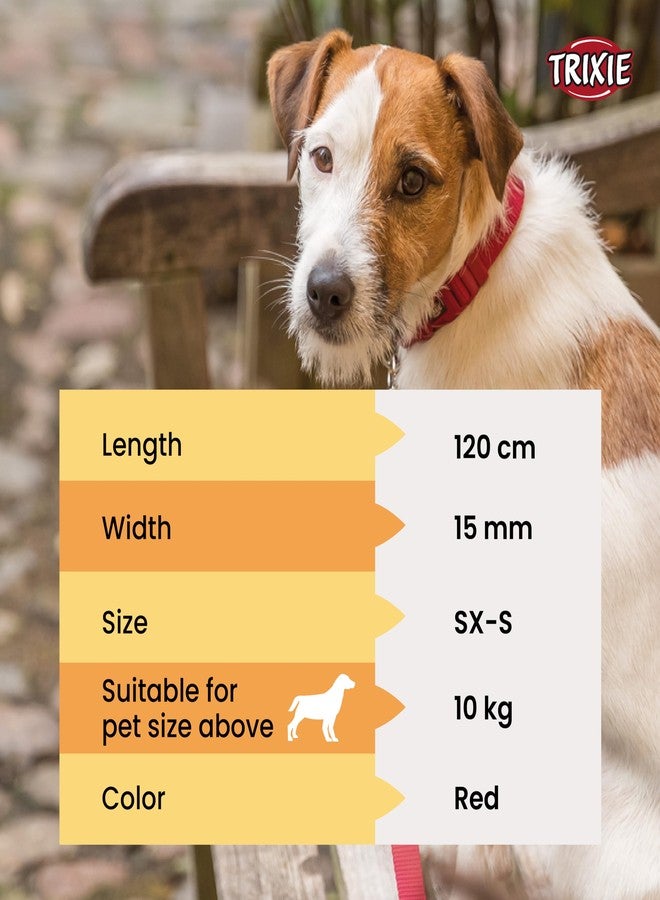 Trixie: - Classic Lead, Nylon Adjustable Dog Lead with Stainless Steel Hooks, Made, Padded Loop Gives a Comfortable Grip - (3.30 ft./20 mm, M-L) Red - Image 2