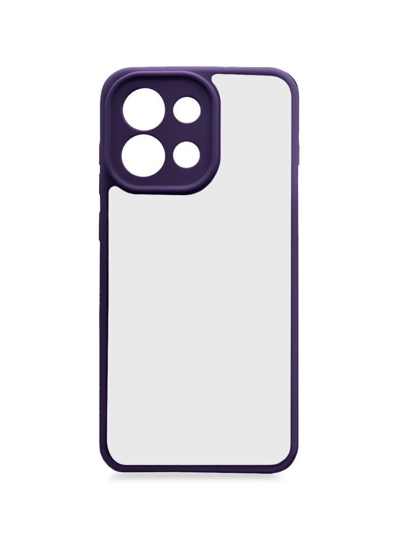 Wtech OnePlus 13T 5G 2025 Shockproof Silicone Soft TPU Back PC Protective Phone Cover Case - Clear/Eggplant Purple - Image 3