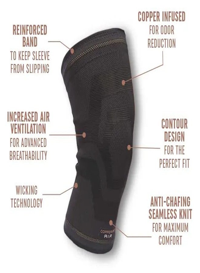 Copper Fit Copperfit Elite Air Knee Compression Support Knee Sleeve for Joint Pain and Arthritis Relief L/XL - 2 Pack, Large - Image 5