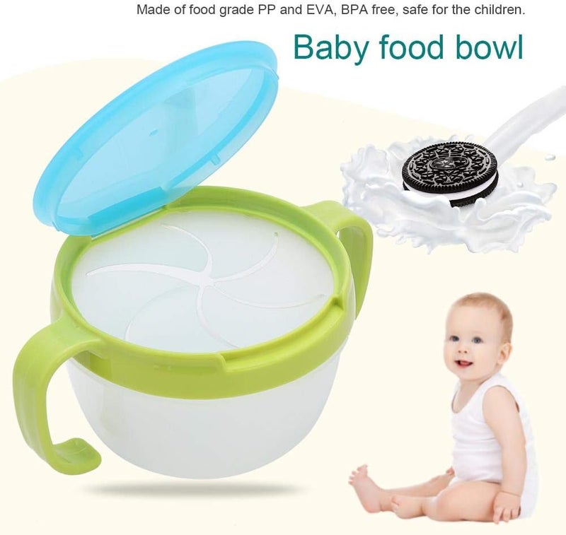 comfrt Snack Cup with Double Handle for Kids, Snack Catcher Lid Snack Container for Toddler and Baby,Portable Biscuits Candy Box (Green) - Image 3