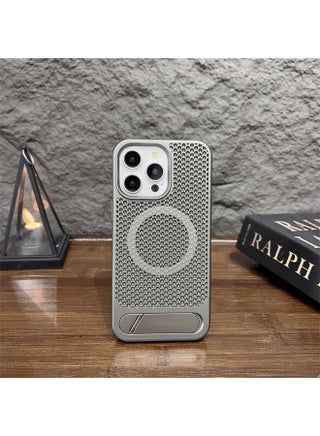 Suitable For Iphone16 Breathable Mesh Heat Dissipation Shell For Iphone 15promax Metal Bracket Magnetic Electroplating PC Hard Shell-Colors:titanium Gray-Applicable Model:13/14 - pzsku/Z455E9F02BD0200130120Z/45/1746000861/85a2fe95-1510-47cd-ab14-7d71140c1164