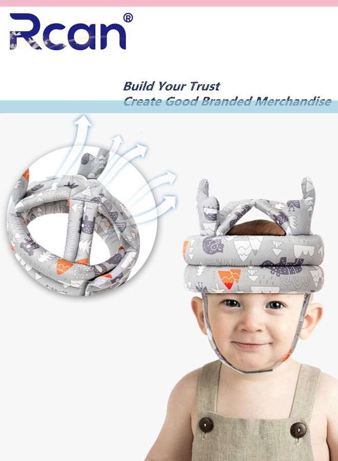 Rcan Baby Head Protector, Baby Helmet for Crawling Walking, No Bumps Safety Head Adjustable Protective Cap for Walking, Playing - Image 1