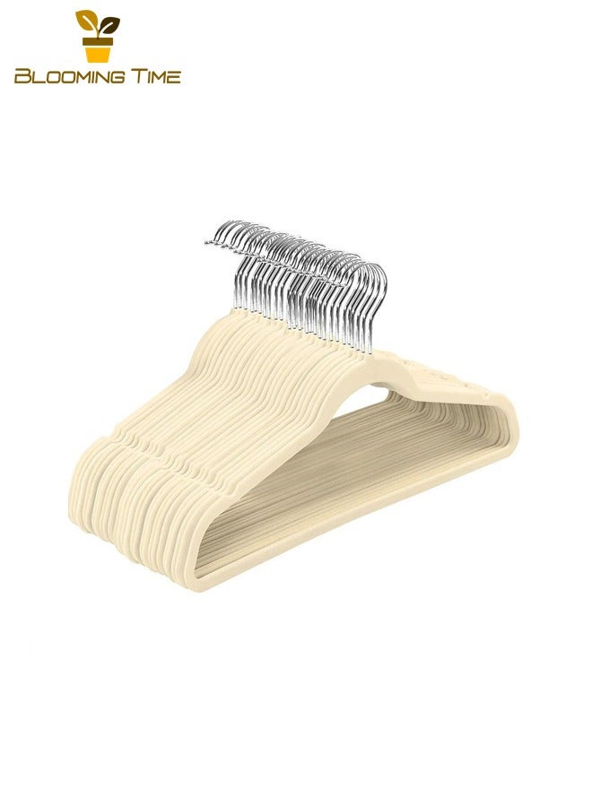 بلومنغ تايم 100 الشماعات عدم الانزلاق ، يتدفقون الشماعات ، منظم الملابس ، متعددة الوظائف الشماعات عدم الانزلاق ، المضادة للتجاعيد الكبار الشماعات البلاستيكية ، رفوف التجفيف الرطب والجاف ، تخزين الملابس ، الفاخرة الخفيفة ، العاج الأبيض - Image 1