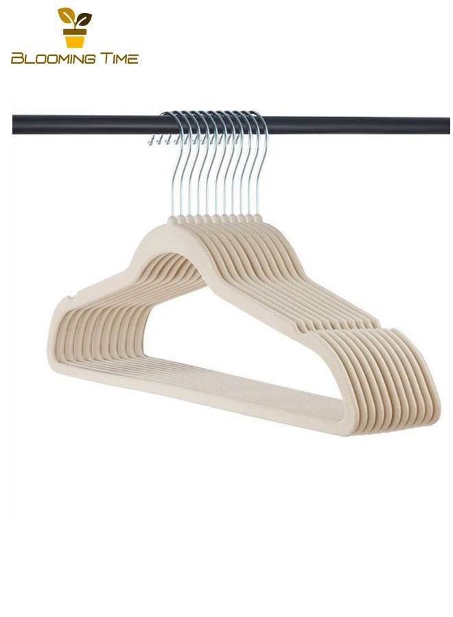 بلومنغ تايم 100 الشماعات عدم الانزلاق ، يتدفقون الشماعات ، منظم الملابس ، متعددة الوظائف الشماعات عدم الانزلاق ، المضادة للتجاعيد الكبار الشماعات البلاستيكية ، رفوف التجفيف الرطب والجاف ، تخزين الملابس ، الفاخرة الخفيفة ، العاج الأبيض - Image 2