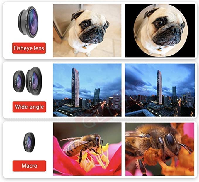 Generic New 3IN1 Len-s 091L Mobile Camera Photo 35 MM Le-ns; Fisheye Len-s; Wide Angle; Macro Len-s with Clip Holder for All Smartphones (Multicolor) - Image 2