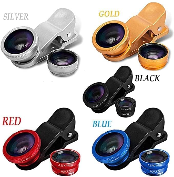 Generic New 3IN1 Len-s 091L Mobile Camera Photo 35 MM Le-ns; Fisheye Len-s; Wide Angle; Macro Len-s with Clip Holder for All Smartphones (Multicolor) - Image 3