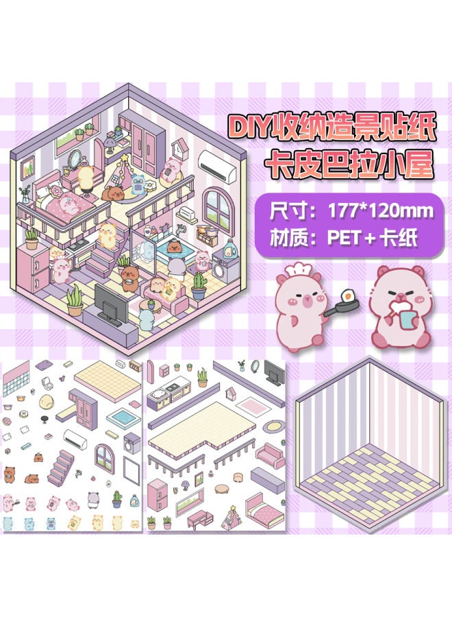 HELPS Creative Cartoon Landscaping Stickers For Primary School Students Cute 3d Three-dimensional Small Stickers High Color Value Hand Account Miniature Scene Stickers - Image 1