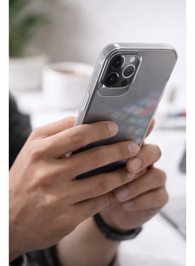 Lanex Slim Shockproof Protective Case for iPhone 12 Pro Max (6.7") - Translucent Frosted Back with Skin Feel - Smoke Grey - Image 2
