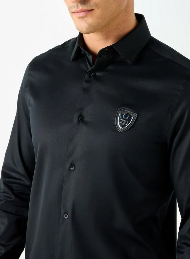 إمبيرور قميص سادة بأكمام طويلة وأزرار إغلاق من إمبيرور