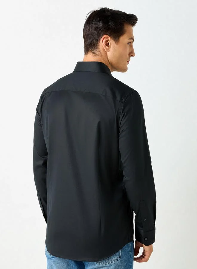 إمبيرور قميص سادة بأكمام طويلة وأزرار إغلاق من إمبيرور