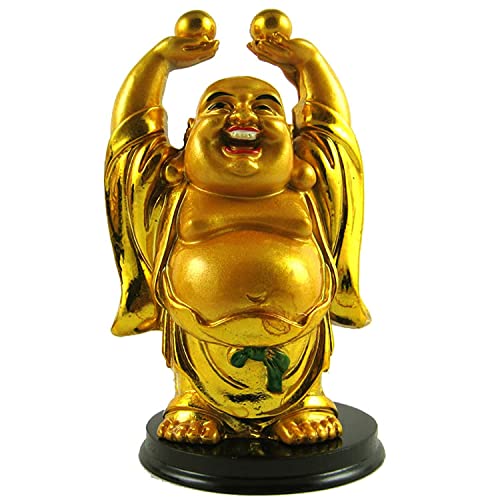 eshoppee Laughing Buddha for Health Wealth Money and Good Luck, Laughing Budha with Wealth Ball - Image 1