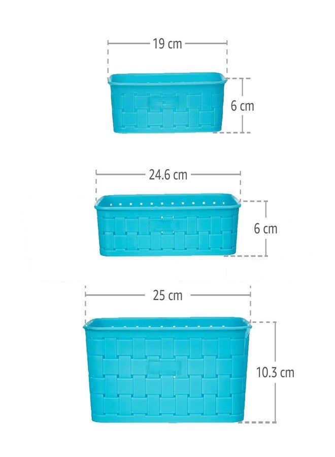 Pamirate Smart Baskets for Storage, Set of 3, Sky Blue - Image 2