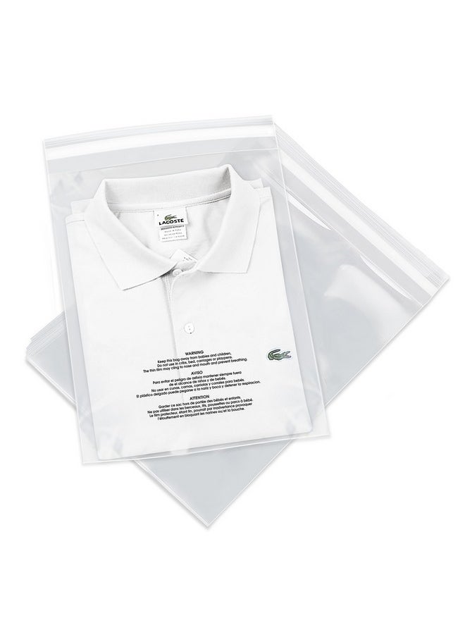Spartan Industrial 12" X 15" (500 Count) Self Seal Clear Poly Bags With Suffocation Warning For Packaging Clothes & Fba Permanent Adhesive  - Image 1