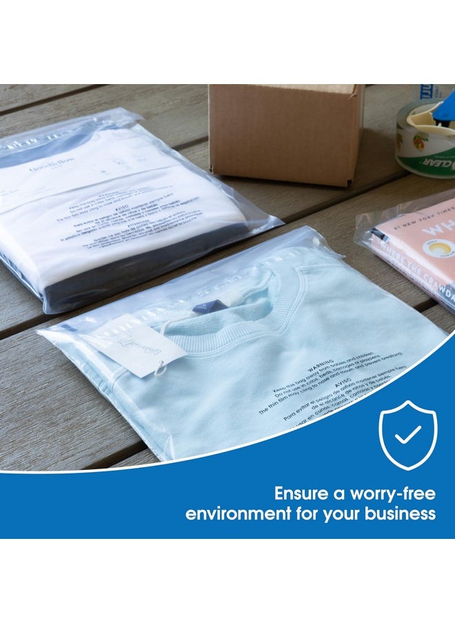 Spartan Industrial 12" X 15" (500 Count) Self Seal Clear Poly Bags With Suffocation Warning For Packaging Clothes & Fba Permanent Adhesive  - Image 5