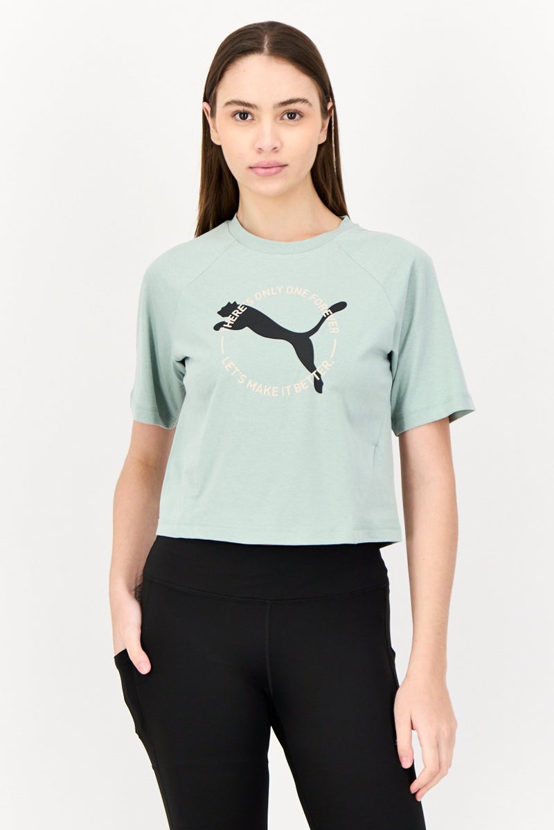 PUMA Women Relaxed Fit Short Sleeve Outdoor Tops, Sage Green  - Image 1