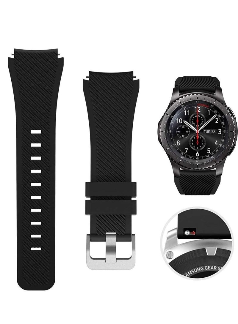 Soft Silicone Watch Band Compatible With Samsung Galaxy Watch 3 46mm Gear S3 Frontier Amazfit Bip/Active Huawei watch gt 2/2E Bracelet Watch Band - Image 1