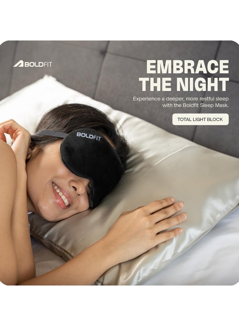 BOLDFIT Super Soft Silk Blind Fold Eye Mask For Smooth and Comfortable Sleep With Adjustable Strap  - Image 2