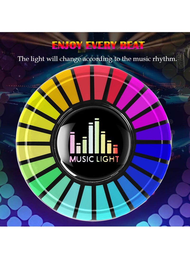 Generic Round Sound Dynamic Rhythm Light, Rechargeable Sound Control Light, Colorful Sound Pickup Ambient Lights with Fragrance Tablets, for Car,Gaming  - Image 2