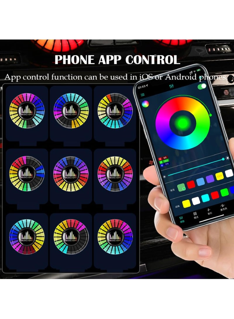 Generic Round Sound Dynamic Rhythm Light, Rechargeable Sound Control Light, Colorful Sound Pickup Ambient Lights with Fragrance Tablets, for Car,Gaming  - Image 3