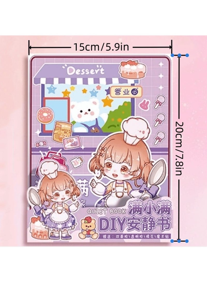 كتاب ملصقات مشغول يدوي الصنع DIY – كتاب هادئ تفاعلي للأطفال – ألبوم مشاهد الطعام والمنزل ممتع وتعليمي – لا حاجة للقص – يعزز الإبداع والتركيز والتنسيق بين اليد والعين – هدية مثالية للفتيات - Image 3