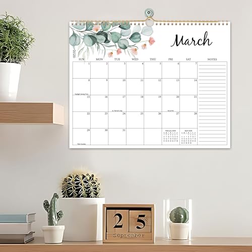 PIOOJK 2026 Wall Calendar - 18 Months Calendar from January 2026 - June 2027, Aesthetic Greenery Large Hanging Calendar with Thick Paper, Perfect for Office Home Monthly Organizing & Planning, 14"×11" - Image 4