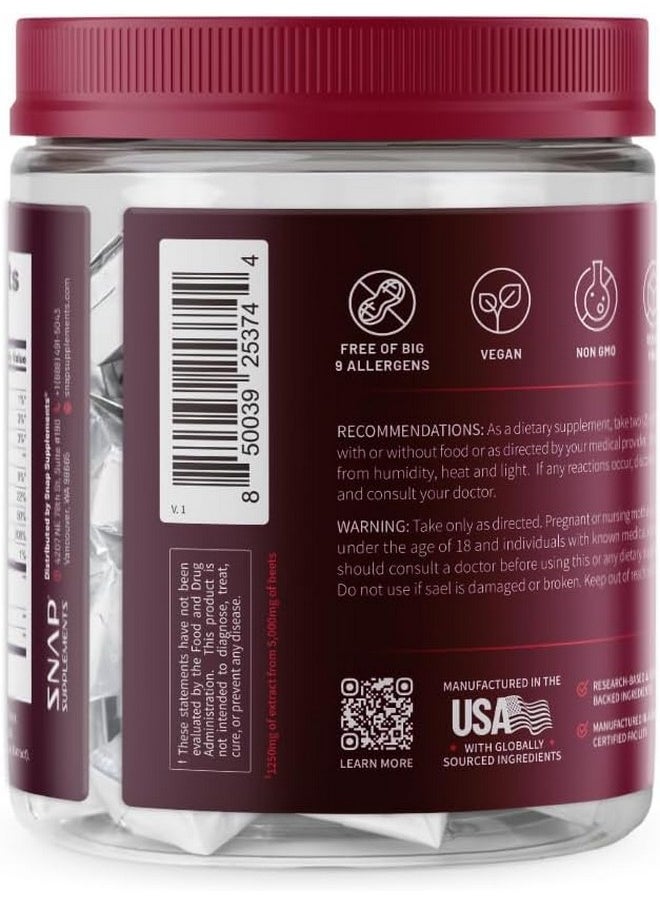 SNAP SUPPLEMENTS Snap Supplements Heart Beets, USDA Organic Beet Root Powder, 3-in-1 Cardiovascular Superfood, Support Healthy Blood Pressure and Heart Health, 250g (Chews)  - Image 5