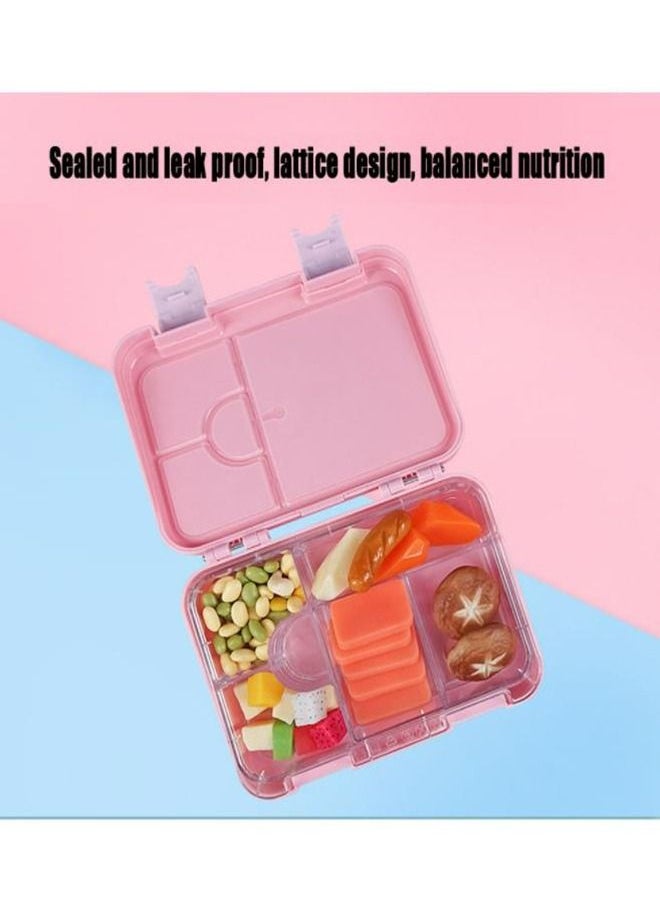Captaintech Children's Bento Lunch Box with 6 Compartments - Leak Proof Lunch Box for Boys，Girls，BPA-Free，Microwave Dishwasher Safe，Lunch Box for School (Pink)  - Image 5
