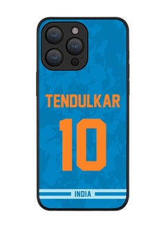 Cover for iPhone 15 Pro Max Case , Rugged Black Slim fit Flexible Thin Protective Phone Cases - Player Name - Sachin Tendulkar, Jersey Number- 10
