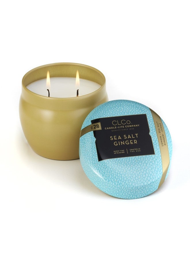 CANDLE-LITE CLCo. by Candle-Lite Company Scented Sea Salt Ginger Single-Wick Jar, 6.25 oz, White - Image 1