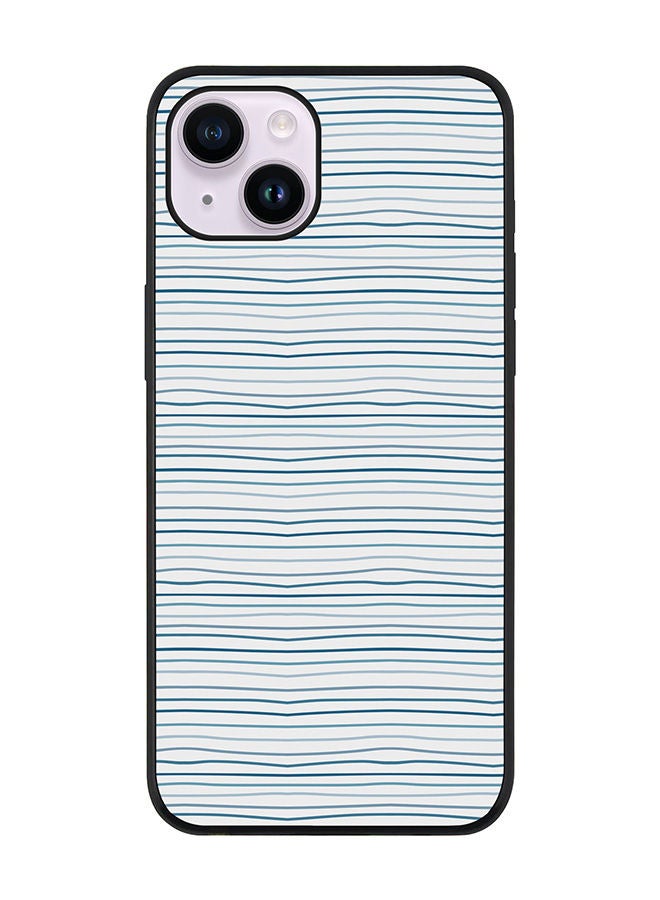 Stylizedd Rugged Black edge case for Apple iPhone 14 Plus Slim fit Soft Case Flexible Rubber Edges Anti Drop TPU Gel Thin Cover - Shaky Lines - Image 1