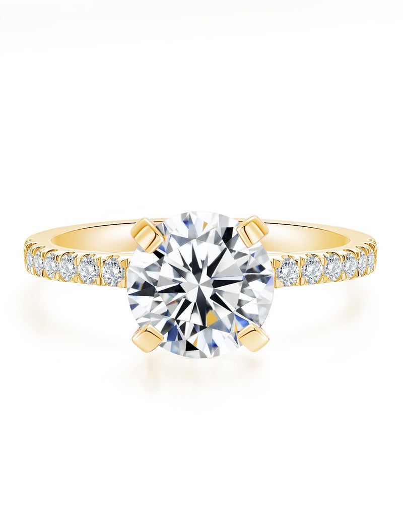 IMOLOVE Moissanite Engagement Ring D Color VVS1 Clarity Moissanite Engagement Rings for Women Wedding Rings for Women Lab Created Diamond Rings Promise Rings for HerYellow702CT
