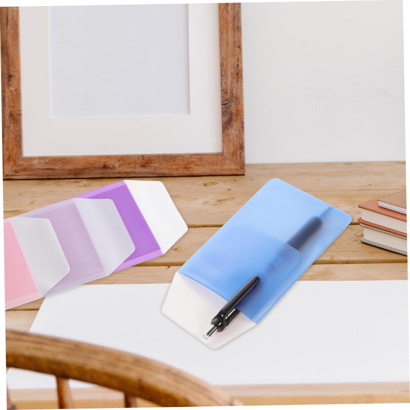 6Pcs Mixed Color Leakproof Pen Pouch Pocket Protector for Office School Craft Use - Image 5