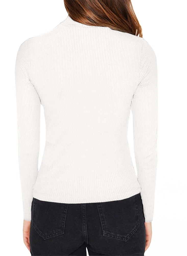 نايلتون تي شيرت حريمي مضلع اكمام طويلة - توب مضلع متماسك - Image 2