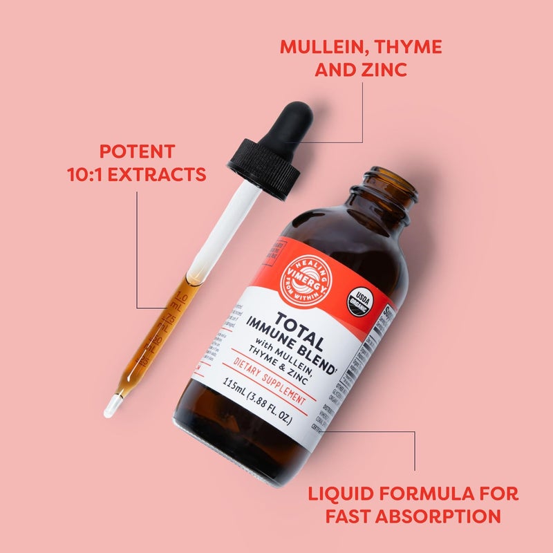 Vimergy Total Immune Blend Liquid Supplement 57 Servings FastAbsorbing Immune Support  AllSeason Zinc Thyme and Mullein Drops NonGMO Vegan USDA Organic Immunity Support for Adults 115 mL - Image 3