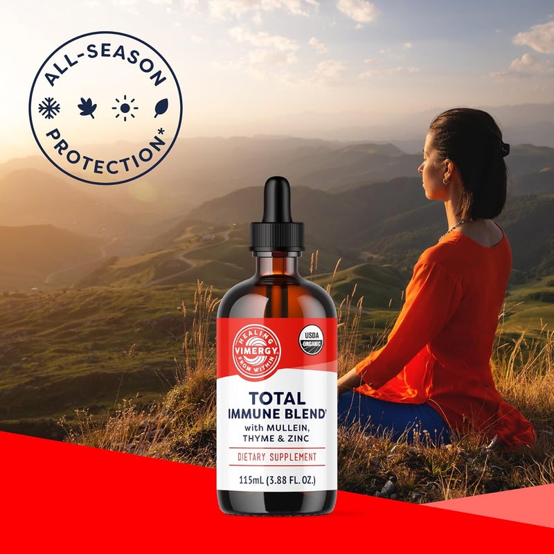 Vimergy Total Immune Blend Liquid Supplement 57 Servings FastAbsorbing Immune Support  AllSeason Zinc Thyme and Mullein Drops NonGMO Vegan USDA Organic Immunity Support for Adults 115 mL - Image 4