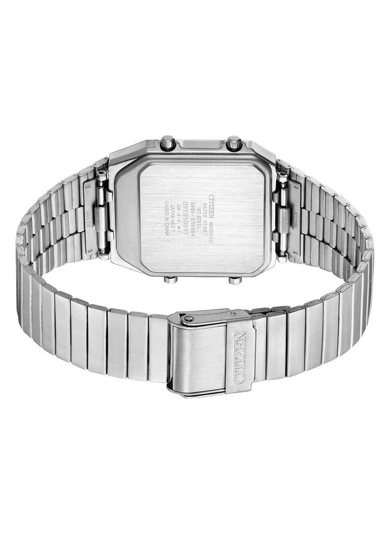 CITIZEN - Hexagon Shape Analog & Digital Stainless Steel Wrist Watch JG2101-78E - 36mm - Silver - Image 1
