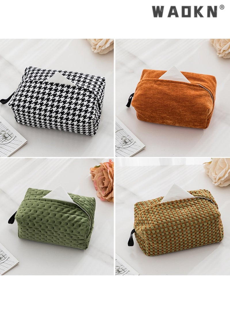 WAOKN Trendy Modern Minimalist Light Luxury Style Home Fabric Tissue Storage Box for Living Room, Dining Room, Tabletop Napkin Sleeve, Tissue Pouch, and Tissue Holder - Image 5
