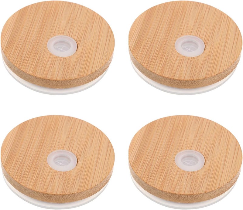 MAGICLULU 4pcs Mason Jar Lids with Hole Design, Practical Jar Covers for Wide Mouth Glass Bottles, Reusable Bottle Lids for Kitchen Storage and Fermentation - Image 1