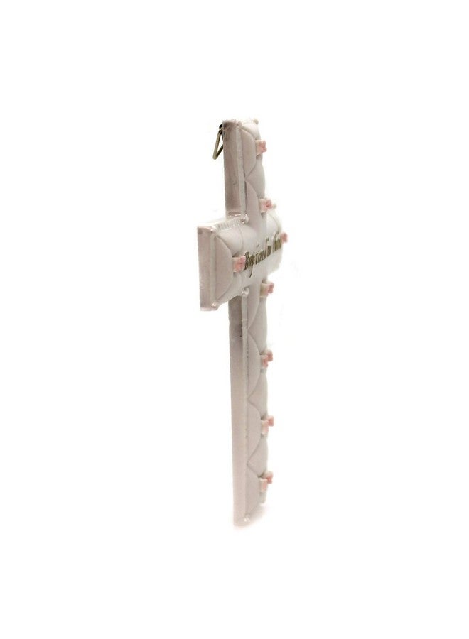 Roman صليب حائط لمعمودية الأطفال "مُعمد في المسيح" بارك هذا الطفل مُعمد في المسيح هدية تذكارية للمعمودية (طفلة وردية)  - Image 3